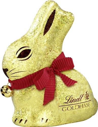 Lindt Schokolade GOLDHASE Glamour Edition Gold | 100 g GOLDHASE | Premium Vollmilch-Schokolade in Hasenform zu Ostern | Osterschokolade | Schokoladengeschenk | Schokoladenhase | Osterhase