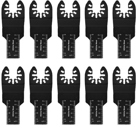 Lames de scie oscillantes Vobor 10PCS - Kit de lames de scie à découper multifonctions Lames multi-outils oscillantes à dégagement rapide pour bois métal(20mm)