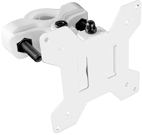 VIVO Steel Universal Bracket Pole Mount with Removable 75mm and 100mm VESA Plate, Fits up to 30 inch Screens, White, MOUNT-POLE01W