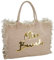 Miss Beach - Sac de bain avec fermeture éclair, Sac de plage pour femme, pique-nique, des courses, en toile, 29 litres, XL, Or rose