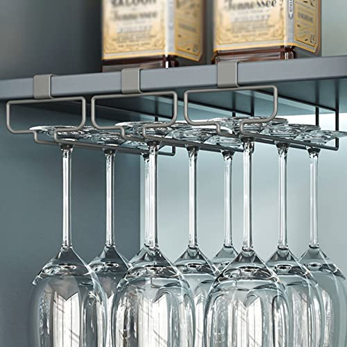 Weinglasregal, Weinglas Stielgackhalter, Weinglasbügel Draht Weine Glashalter Aufbewahrungsbügel for Küche, Bar, Wohnzimmer 3pcs (Color : Gray)