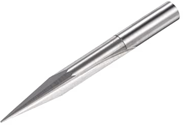 sourcing map VHM Fasenfräser Klingenwinkel 15 Grad, Griffdurchmesser 6 mm, Klingendurchmesser 0.5 mm, Gesamtlänge 60 mm Konisches Graviermesser für PCB, MDF, ABS, PVC, Holz, Sperrholz