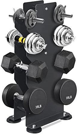 BELUND Hantelständer, Stahl-Hantelturm, Baum-Hantel-Aufbewahrungsständer for Zuhause Und Fitnessstudio, Nur Ständer