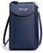 Hernin Handy Umhängetasche,Damen Handytasche Frauen Schultertasche mit Kartenfächer Verstellbar Abnehmbar Schultergurt für Handy unter 7 Zoll（Marineblau）