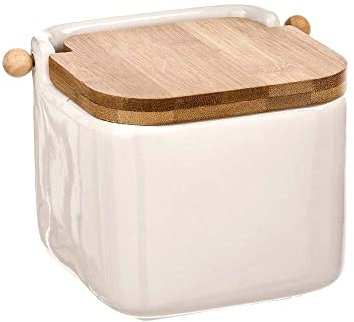 PLUS HOME Salero de Cocina de Cerámica con Tapa Diseños Originales.tamaño 12x12x11cm.