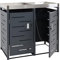 Cache-Poubelle pour 2 poubelles HWC-H40b, Box pour poubelles, bac à Plantes Acier Inoxydable-métal combiné 39kg 110x115x62cm Extensible