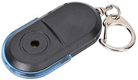 Key Whistle Finder Keyring Wireless Anti Lost Alarm Key Finder Locator Whistle Sound LED-Licht mit Batterie Rot (Blau)