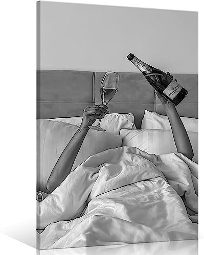 MKHFUW Leinwand Wandkunst Schwarz und Weiß Foto Feminist Poster Trendy Girl Fashion Home Wanddekoration - Ohne Rahmen (Foto-02,30x40cm*1)