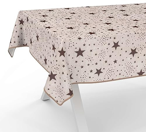 Tischdecke aus Stoff Textil abwaschbar Tischwäsche Tischtuch Baumwolle Polyester Stars 280x140cm In-/Outdoor Tischdecke