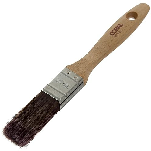 Coral 31711 Aspire 1 inch Paint Brush Professional Firm Straight Cut with Flat Profile for Fast Accurate Ultra-Smooth Finish with Trade Emulsion or Gloss FSC Wood Handle