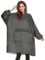 GAYYNE Hoodie Decke mit Ärmeln Deckenpullover, Tragbare Decken Hoodie Damen, Ultra Weiche Sherpa Fleece Hoodie Sweatshirt mit Big Pocket als Geschenke für Frauen Damen Grau
