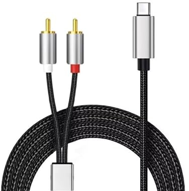 ENJOY-UNIQUE Cavo USB C a jack USB tipo C su 2 connettori RCA stereo audio Auxiliary adattatore per TV, PC, tablet, amplificatore HiFi, lettore MP3, altoparlante DJ, home theater, 2 m