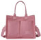 Sac Fourre-tout en Velours Côtelé - Besace - Voyage - Bandoulière - Main 2023, B Rose., Taille Unique