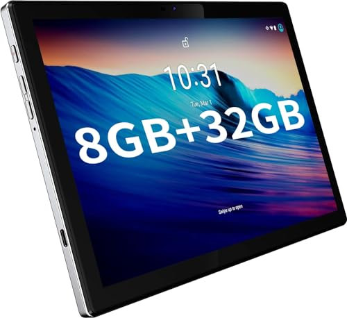 BYYBUO 10.1 inch Android 12 Tablet, Octa-Core 2.0 GHz Processor, New Upgrade 7000mAh, 8GB RAM +32GB ROM, Expand to 512GB, 1920x1200 Full HD Tablets Prime 10 Inch