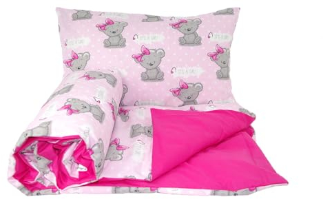 Juego de edredón y almohada de 2 piezas para cochecito de bebé o cuna (6)