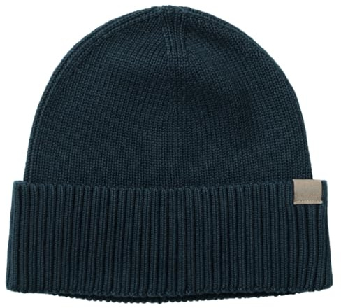 Living Crafts - NURI | Wintermütze, Damen-Beanie-Mütze, Herren Strick Beanie, Mütze mit klassischem Bündchen für Damen, Herren, Unisex, Bündchenmützen, weich und warm (Midnight)