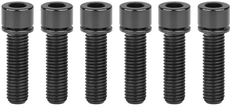 Boulons en titane M7/M8 X 20 25mm, avec rondelles, for tige de vélo, vis de moto, 6 pièces (Color : Black, Size : 20MM_M8)