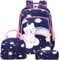 Kinderucksack Katzen Rucksäcke für Mädchen Schulranzen Kinder Einhornrucksack Mädchen Schultaschen 3 TLG. Sets für Schule 1-3 Klasse,Reisen Wandern
