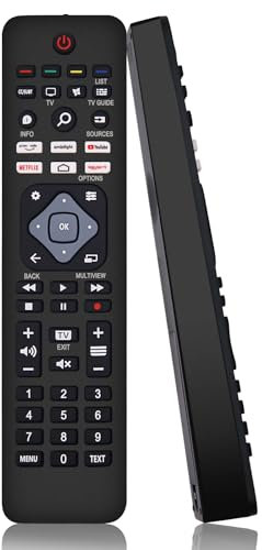 Telecomando universale di ricambio per TV Philips, compatibile con tutte le Smart TV Philips, LED, LCD, HDTV, 3D, con 6 tasti di scelta rapida