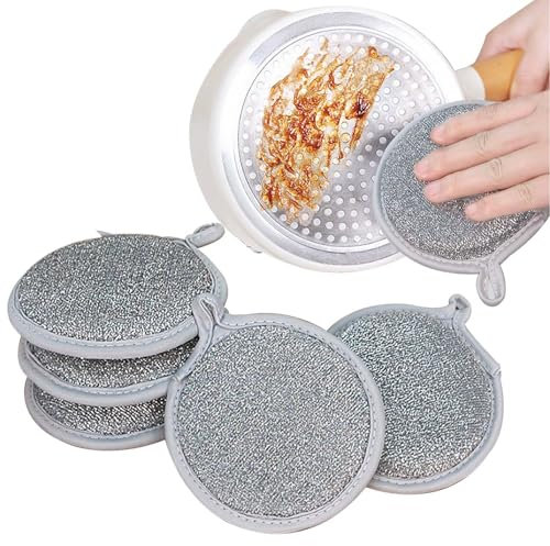 5 Stück Multipurpose Wire Dishwashing Rags Für Nass Und Trocken,2024 Mehrzweck Geschirrspüllappen,Mehrzweck-Draht-Geschirrspüllappen Für Nasses Und Trockenes,Drahtgeschirrtuch,Spültücher for Küche