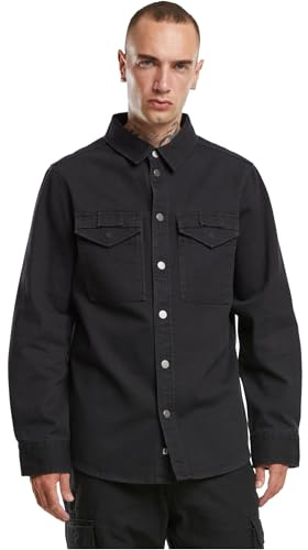 Brandit Heavy Twill Shirt Männer Langarmhemd schwarz Basics