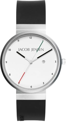Jacob Jensen Herrenuhr Titan Quarz Schwarz/Weiß 646