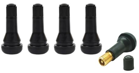 Les 5 Valves de Jante universelles,Vannes en Caoutchouc TR413,Valve Pneu Voiture, Voiture Pneu Tubeless Valve Bouchon,Noir