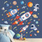 wondever Wandtattoo Raketen Weltraum Wandaufkleber Planeten Sonnensystem Astronaut Raumschiff Wandsticker Wanddeko für Jungen Kinderzimmer Babyzimmer Spielzimmer