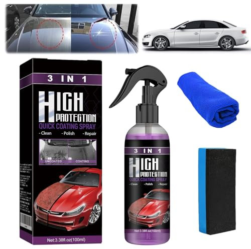 Qaestuan Nano Car Spray, 3 in 1 High Protection Fast Coated Car Nano Kratzer Spray, Autobeschichtungsspray für Schutz vor Korrosion, Kratzern