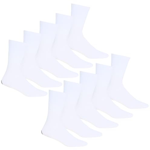 10/20 Pairs Mens Sports Socks Cotton Rich Shoe Size 6-11 | Cushioned sports socks (10 Pack White)