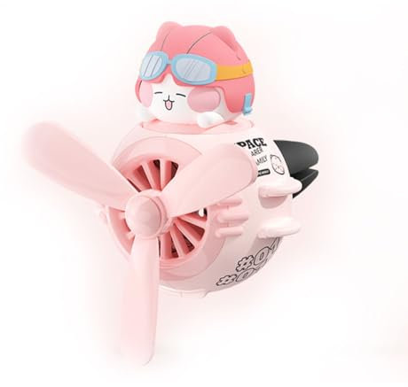 Chereda Duck Pilot Deodorante per auto a forma di aeroplano, con clip e 2 pastiglie profumate, elica girevole, rosa