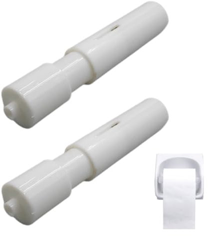 YAPKOLV 2 Stück Federbelasteter Kunststoff-Toilettenpapierhalter mit Ersatzrolle, Toilett Papier Halter Roller