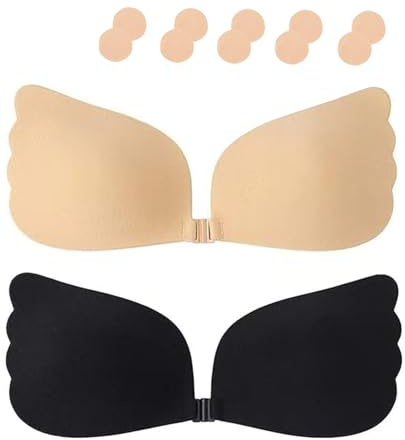 Klebe BH Push up Ohne Träger Unsichtbarer Trägerloser BH zum Kleben Sticky Bra Rückenfreier Klebe-BHS Trägerlos Klebebh Damen Klebepads Große Brust Kleine Brüste für Rückenfreies Kleid und Brautkleid