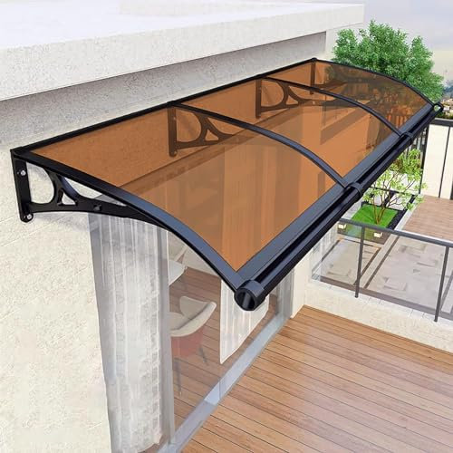 Aluminum+Polycarbonate Front Door Canopy for Porch/Patio/Roof/Window Waterproof UV & Snow Protection