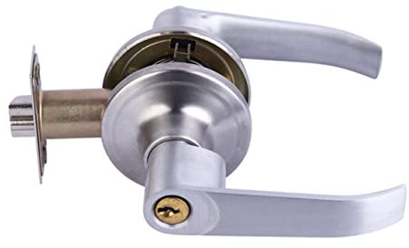 NUOBESTY Dreiriegelschloss Türgriff Schloss Innen Edelstahl Mit 3 Schlüsseln Für Badezimmer Schlafzimmer Innentüren