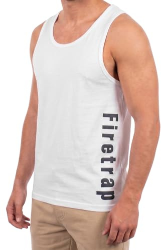 Firetrap Mens Designer Vest Sublimation Print Sleeveless Summer Fashion Tank - Beach Gym Training