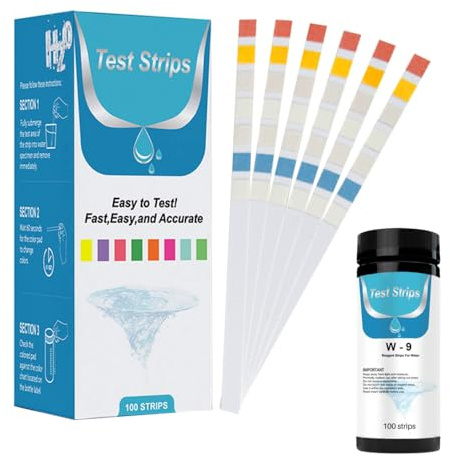 9 In 1 Aquarium Test Strips,100 Strip Fish Tank Water Test Kit Accurate Testing PH, Carbonate, Hardness, Nitrate, Nitrite, Residual Chlorine, Iron, Copper, And Total Alkalinity