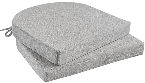 BUERPINKING 2er Set Sitzkissen Stuhl, Stuhlkissen 43x42 U-förmiges Sitzkissen, Indoor Outdoor Anti-Rutsch Sitzpolster Stuhl für Drinnen und Draußen, Garten, Küche, Café, Esszimmer
