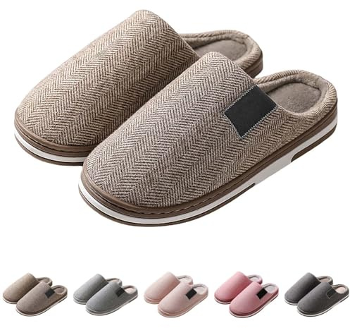 Rutschfeste Hausschuhe für Damen und Damen, klobige Hausschuhe, Unisex, einfache Schlafzimmer-Slider, dicke Sohle, Pantoffeln, bequem, orthopädisch, geschlossene Zehen, Hausschuh für geschwollene Füße