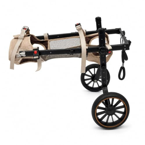 RUETERY Fauteuil roulant professionnel pour pattes arrière en aluminium, réglable jusqu'à 65 kg, aide à la rééducation pour grands chiens souffrant de faiblesse des pattes arrière, taille XL