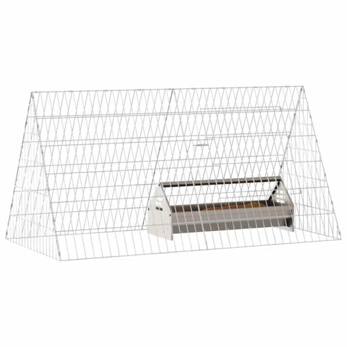 vidaXL Hühnerkäfig Silber 110 x 55 x 55 cm Verzinkter Stahl, Hühnerstall für Garten und Terrasse, robuster Stahlkäfig, wetterfest, sicherer Lebensraum für Geflügel
