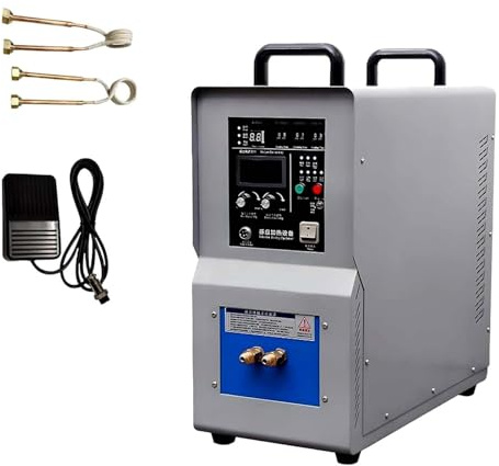 Four À Induction Haute Fréquence 15 KW, 30-100KHz, Petit Four De Trempe Par Induction Pour Fu-sion Et Soudage D'Acier, Plage De Température Réglable De 40°C À 2000°C