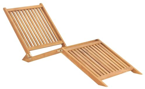 WRJENFSC Tumbona de madera maciza de teca plegable para jardín, terraza y piscina, tumbona de madera dura finamente pulida, 60 x 160 x 57 cm