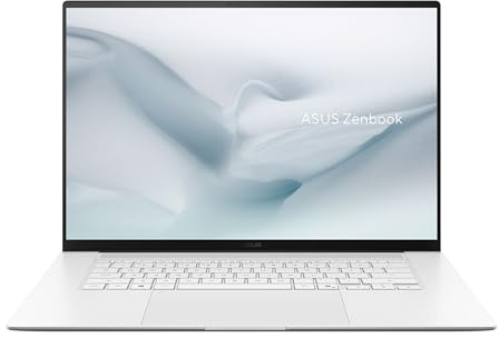 ASUS Zenbook S16 | 16 WQXGA+ | Ryzen AI 7 445 | RAM: 32GB | SSD: 1TB | Laptop in Scandinavian White | OLED | beleuchtete Tastatur | Copilot+ | Windows 11 Pro | Notebooktasche