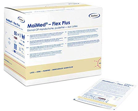 MaiMed® Flex Plus Einmal OP-Handschuhe, Latex 50 Paar