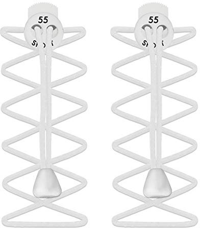 55 Sport Elastic Lock Shoelaces - White