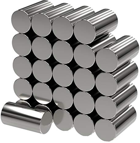 Magnete 25x Neodym Power Silber | Stabmagnet extra stark lang | Stab Durchmesser 5 mm x 10 mm lang | 25 Neodymium Strong Long Magnetic Stick | Starke Supermagnet