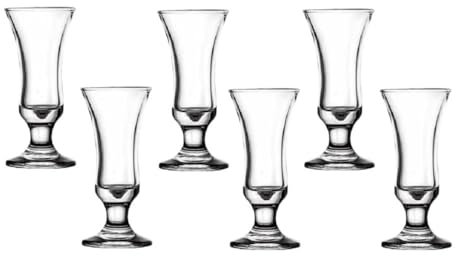 Dajar AMBITION Schnapsgläser 6er Set Villa Likörgläser Glas 28 ml transparent mit Stiel spülmaschinenfest