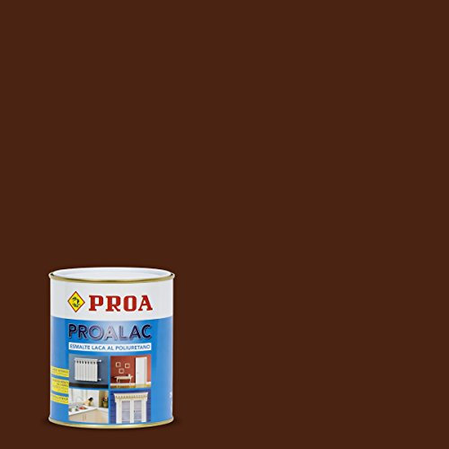 Esmalte Laca al poliuretano Proalac. Marrón RAL 8016. 4 L. Pinta tus muebles de cocina, radiadores, madera o metales con la máxima calidad. Valido para interior y exterior. Proa.