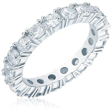 Rafaela Donata Damen Ring aus 925/- Sterling Silber mit Zirkonia Bandring Silberring